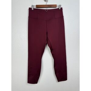 Playground Active Womens XL High Waisted 7/8 Leggings Burgundy Athletic Yoga
